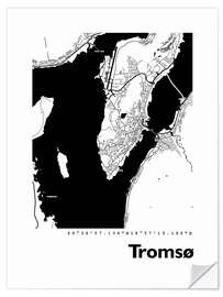 Vinilo para la pared Mapa de la ciudad de Tromsø