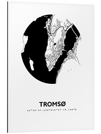 Aluminium print City map of Tromsø