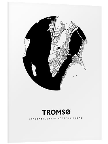 PVC-tavla City map of Tromsø