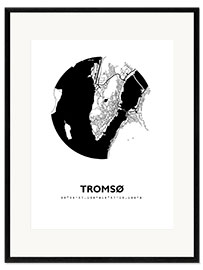 Gerahmter Kunstdruck Stadtplan von Tromsø