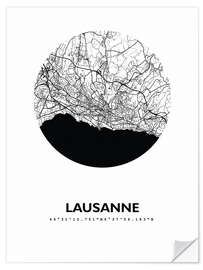 Selvklebende plakat City map of Lausanne