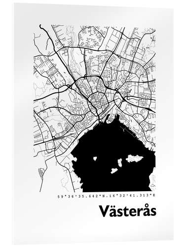 Akrylglastavla Map of Vasteras