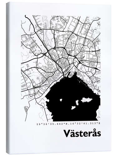 Leinwandbild Karte von Västerås