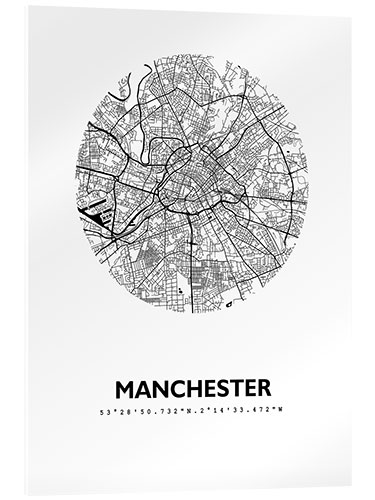 Acrylic print Map of Manchester