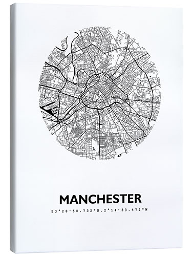 Stampa su tela Mappa di Manchester