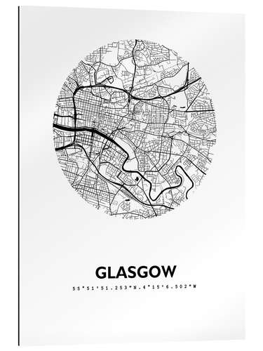 Galleritryck City map Glasgow