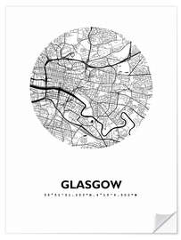 Naklejka na ścianę City map Glasgow