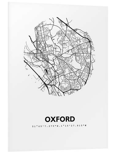 Foam board print Oxford city map