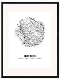 Gerahmter Kunstdruck Stadtplan Oxford