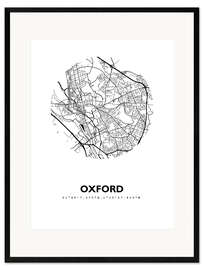 Ingelijste kunstdruk Oxford city map