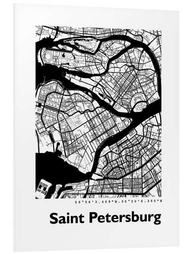 Quadro em PVC Mapa de São Petersburgo