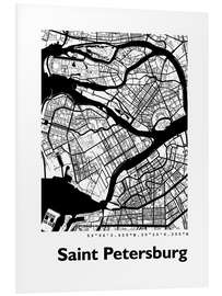 PVC print Map of Saint Petersburg