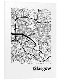 Foam board print Map Glasgow