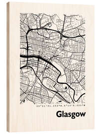 Trätavla Map Glasgow