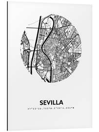 Magnettafel Karte von Sevilla