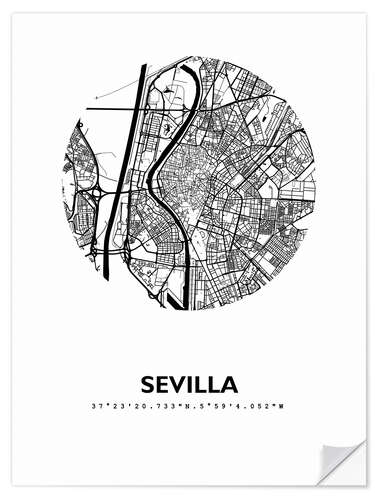 Wall sticker Map of Seville