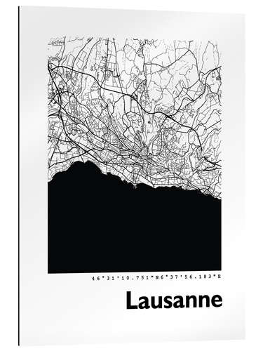 Gallery print Map of Lausanne