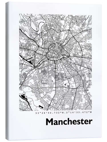 Leinwandbild Stadtplan von Manchester