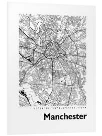 Foam board print Manchester city map