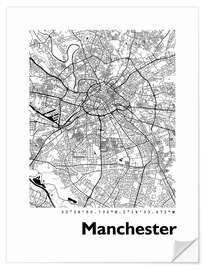 Sticker mural Plan de la ville de Manchester