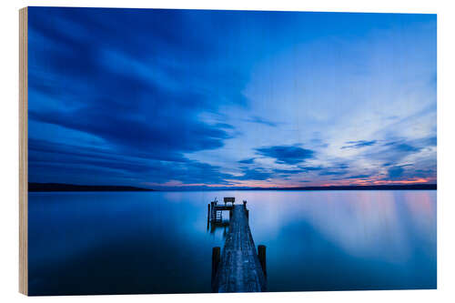 Quadro de madeira Crepúsculo no lago