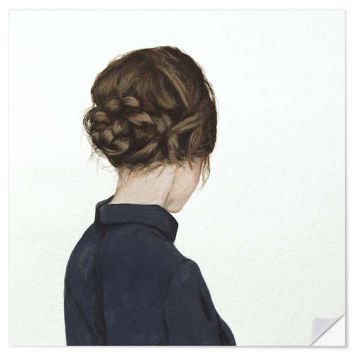 Wall sticker Woman with braided hairstyle