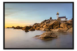Gerahmter Kunstdruck Leuchtturm in der Bretagne