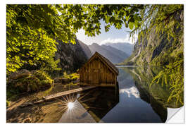 Selvklæbende plakat Idyll at the mountain lake