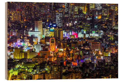 Quadro de madeira Osaka à noite II