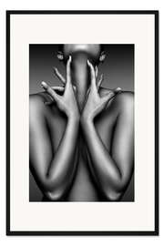 Gerahmter Kunstdruck Eleganter weiblicher Akt