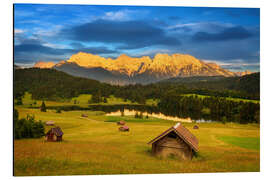 Aluminium print Summer evening in Bavaria