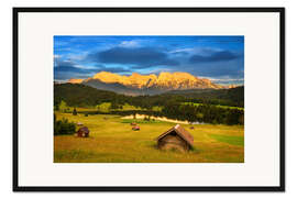 Gerahmter Kunstdruck Sommerabend in Bayern