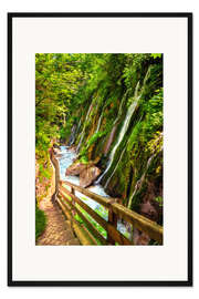 Gerahmter Kunstdruck Spaziergang in Bruchtal