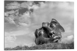 Galleritryck Face in the dunes, black and white