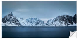 Selvklæbende plakat Mountains of the Lofoten Islands