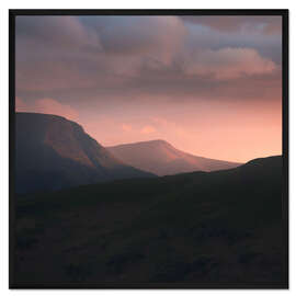 Gerahmter Kunstdruck Sonnenuntergang über dem Lake District