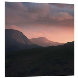 Foam board print Sunset over the Lake District