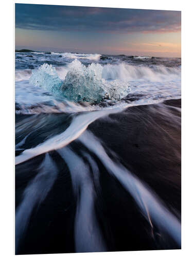 PVC print Ice cream on Jokulsarlon beach, Iceland