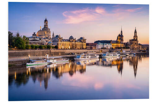 Foam board print Dresden skyline at sunset