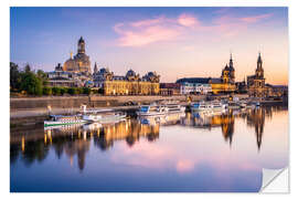 Wandsticker Skyline von Dresden bei Sonnenuntergang