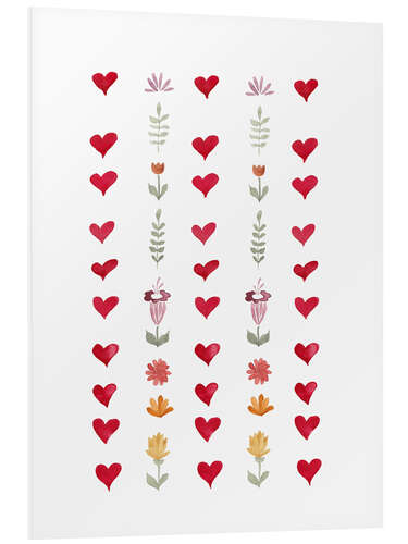 Foam board print Flowers and hearts