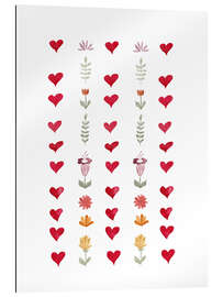 Gallery print Flowers and hearts