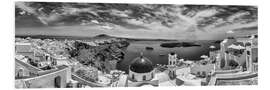 PVC-taulu Santorini panorama black and white