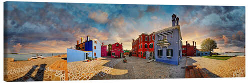 Canvas print Burano at sunset