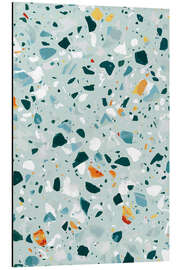 Aluminium print Mint Terrazzo