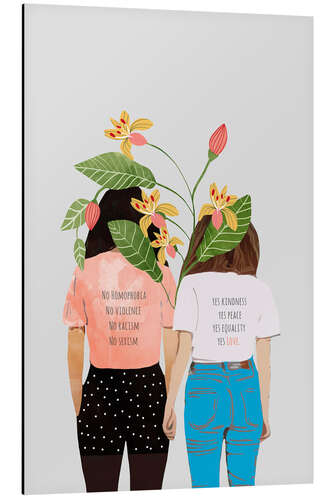Tableau en aluminium Filles avec devises