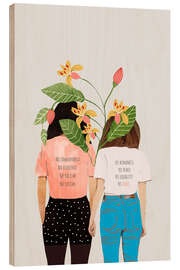 Quadro de madeira Meninas com lemas - 83 Oranges