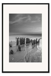 Gerahmter Kunstdruck Buhnen am Strand