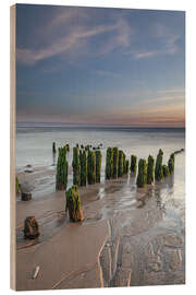 Hout print Evening on the beach