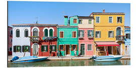 Aluminiumsbilde Colorful house facades on Burano